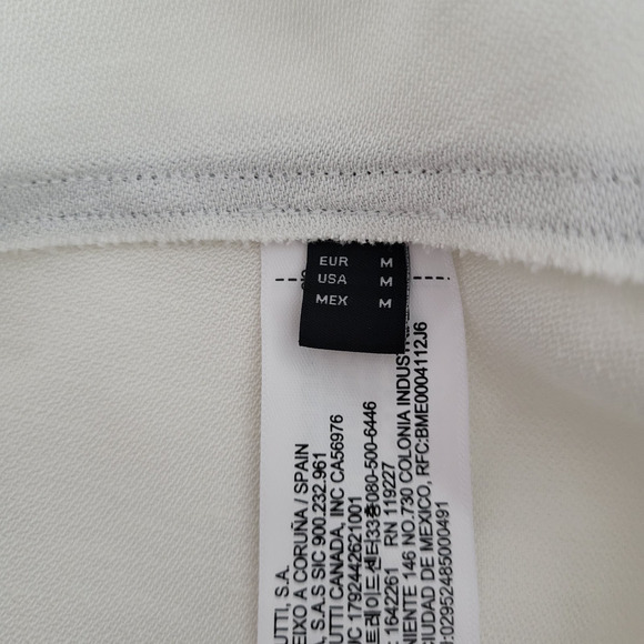 Massimo Dutti Linen Blend Midi Dress M White Short Sleeve Flowing Vacation Chic - Picture 10 of 13